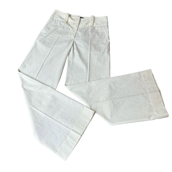 New!! BCBGMaxAzria White Linen Wide Leg Dress Pants Trousers - Sz 6 TALL GIRLS! - Picture 5 of 14